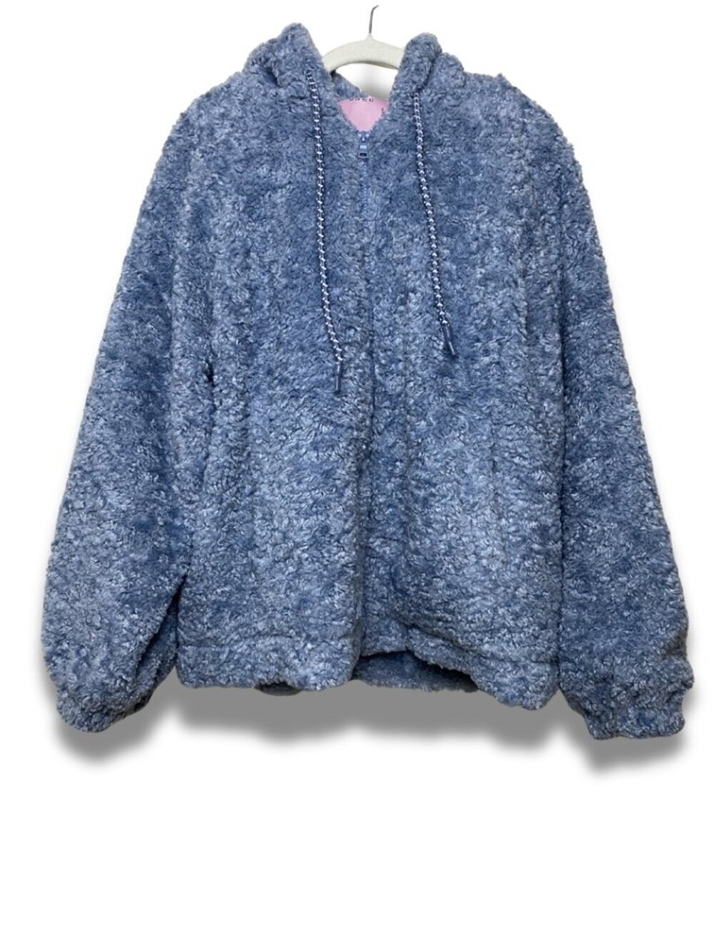 b+ab Blue Teddy Fleece Hoodie Size 40